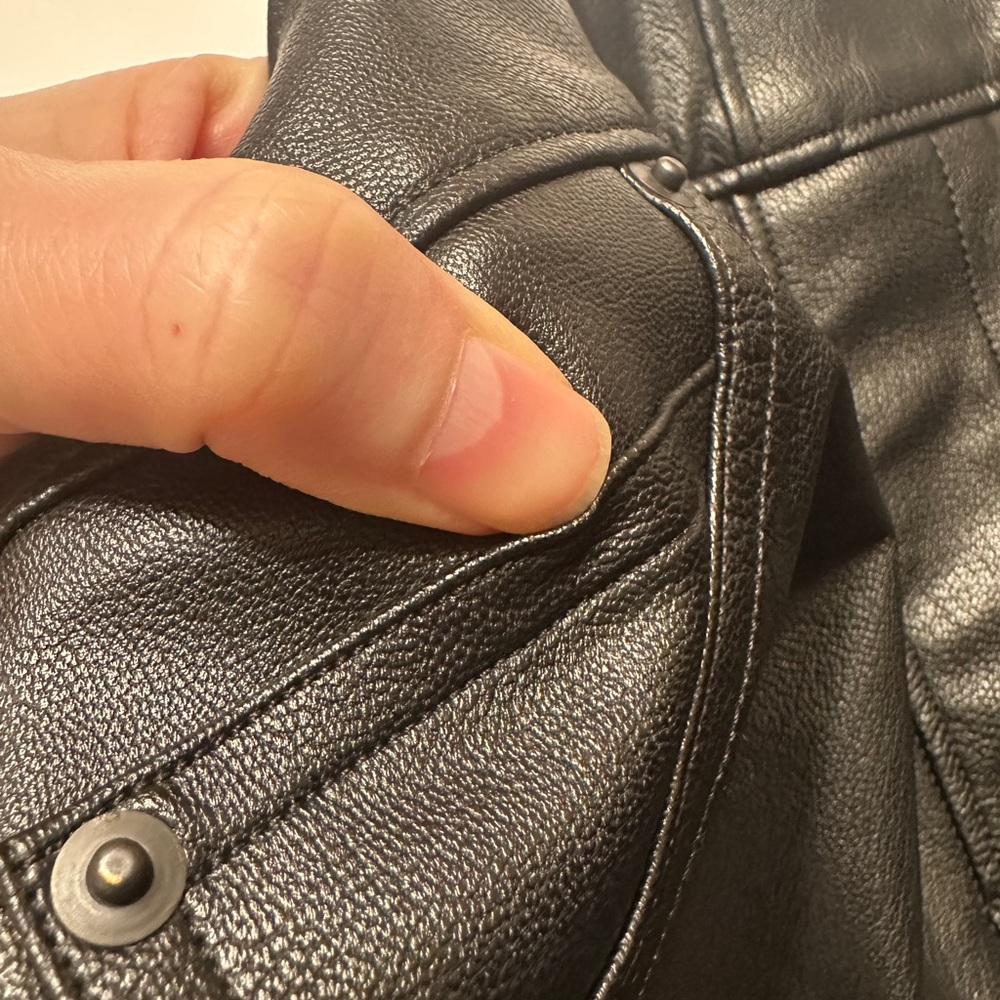 SPANX high rise Black Faux Leather Skinny Pants - Picture 2 of 6